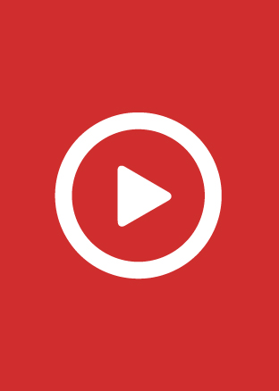 capa vermelha com símbolo de vídeo a branco